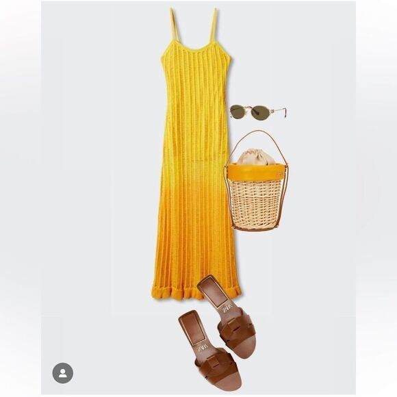 Mango Yellow and Orange Maxi Dress - Picture 4 of 11